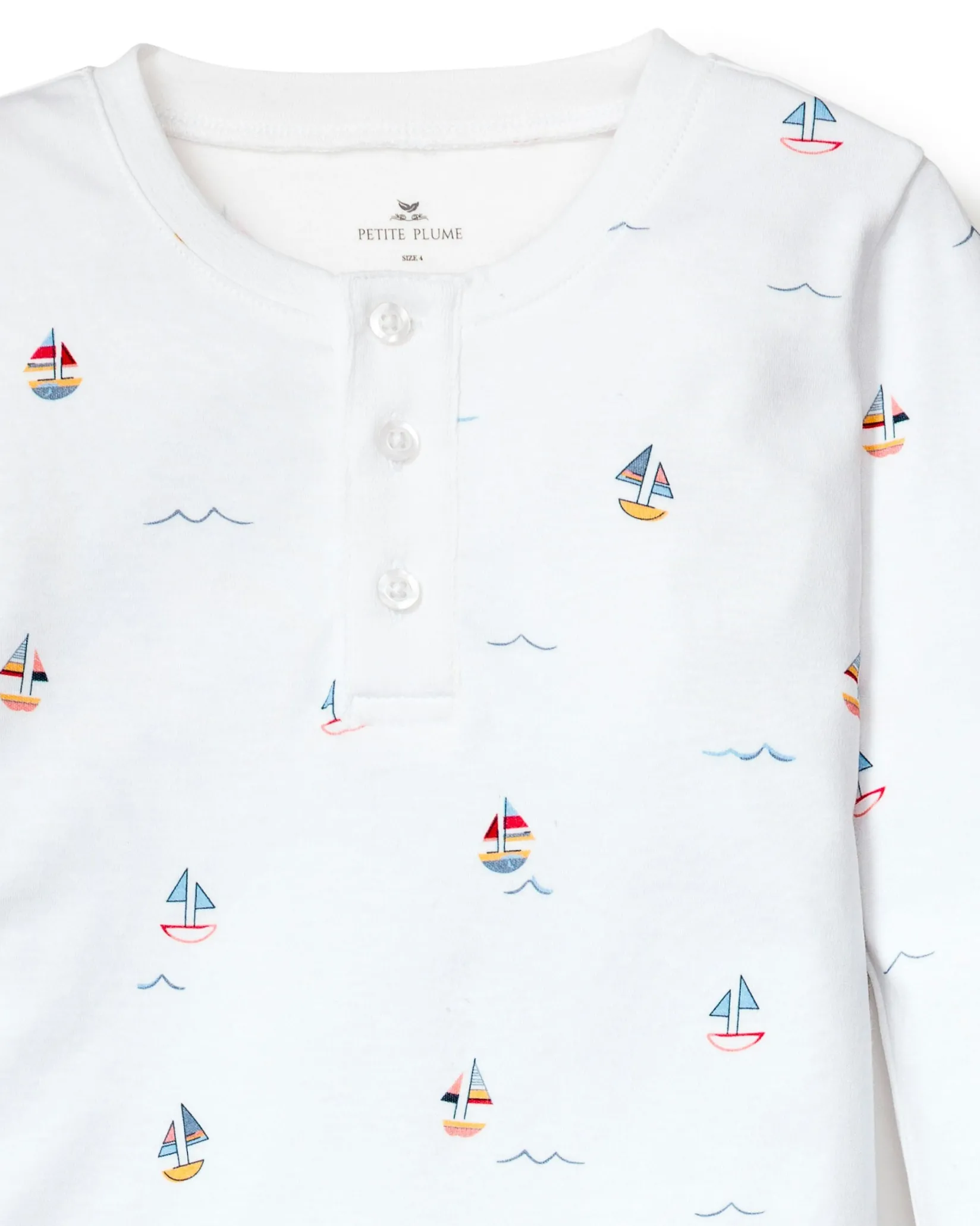 Kids Petite Plume Kid's Pima Snug Fit Short Set in Portsmouth Anchors
