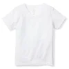 Kids Petite Plume Kid's Pima V-Neck Top in White