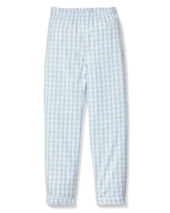 Kids Petite Plume Kid's Twill Pajama Pants in Navy Gingham