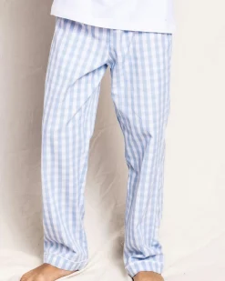 Kids Petite Plume Kid's Twill Pajama Pants in Navy Gingham