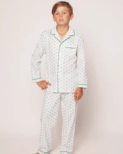 Kids Petite Plume Kid's Twill Pajama Set in Match Point