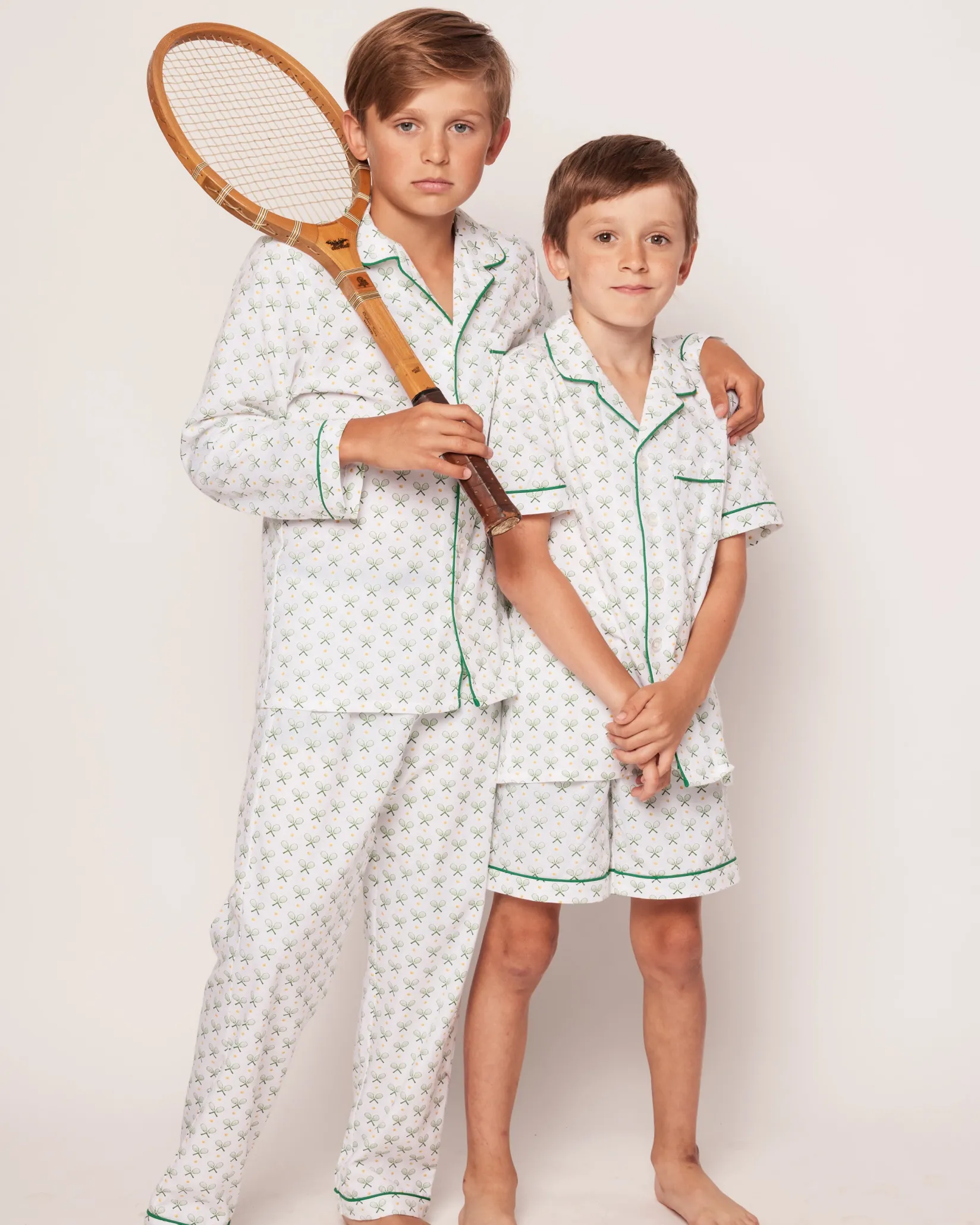 Kids Petite Plume Kid's Twill Pajama Set in Match Point