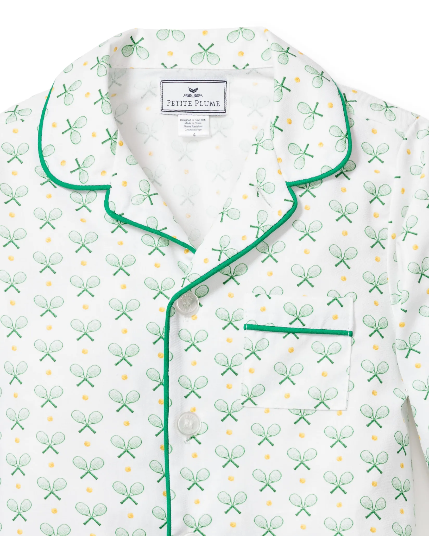 Kids Petite Plume Kid's Twill Pajama Set in Match Point