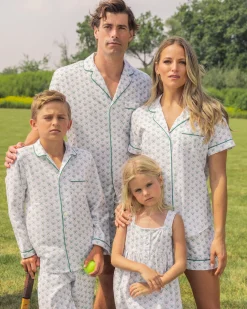 Kids Petite Plume Kid's Twill Pajama Set in Match Point