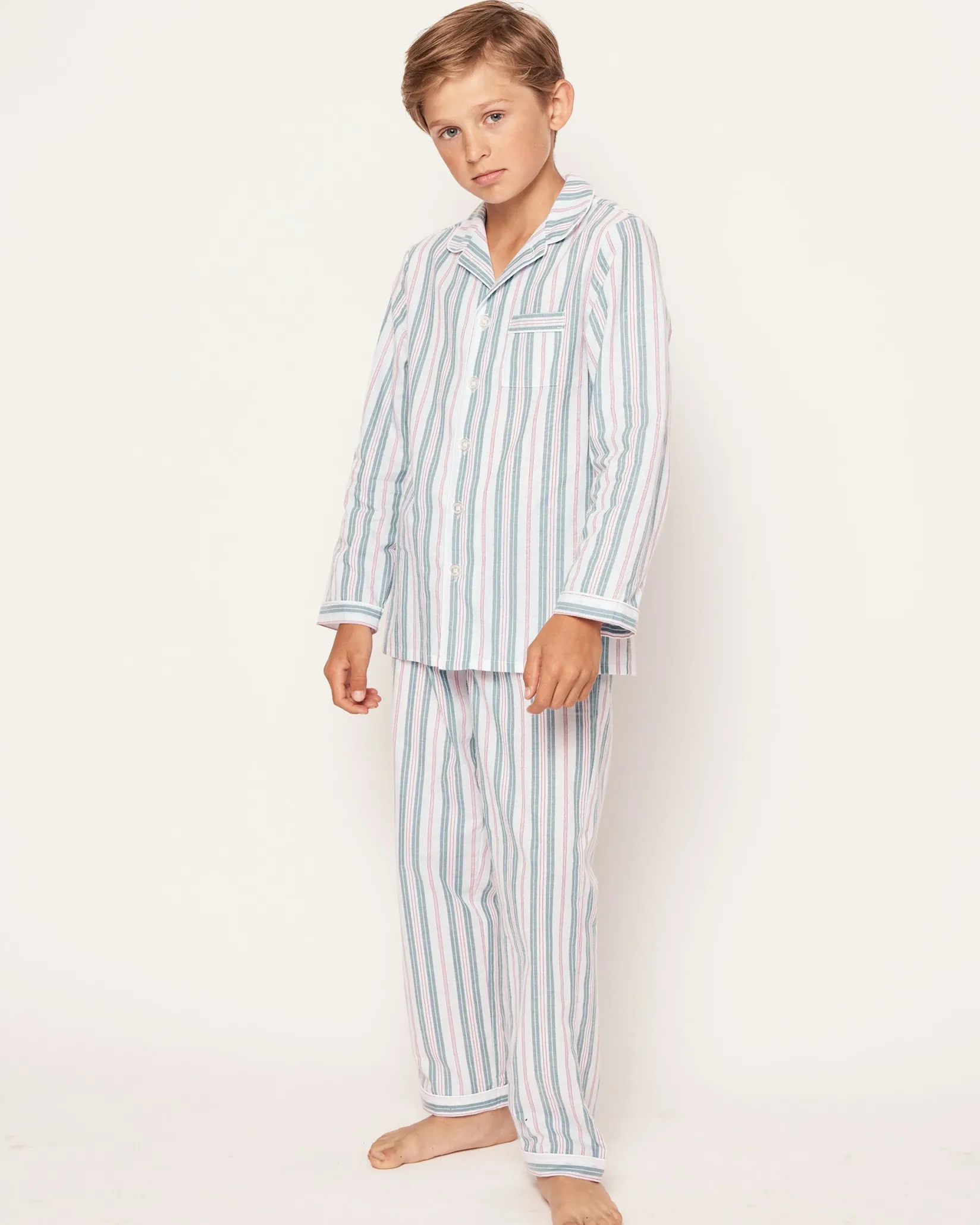 Kids Petite Plume Kid's Twill Pajama Set in