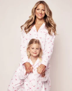 Kids Petite Plume Kid's Twill Pajama Set in Flamingos