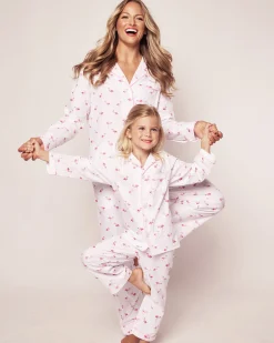Kids Petite Plume Kid's Twill Pajama Set in Flamingos