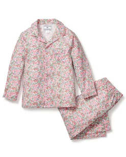Kids Petite Plume Kid's Twill Pajama Set in Fleur D'Azur