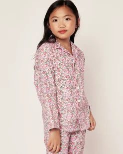 Kids Petite Plume Kid's Twill Pajama Set in Fleur D'Azur