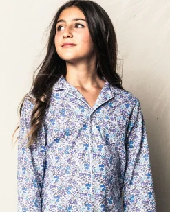 Kids Petite Plume Kid's Twill Pajama Set in Fleurs de Rose