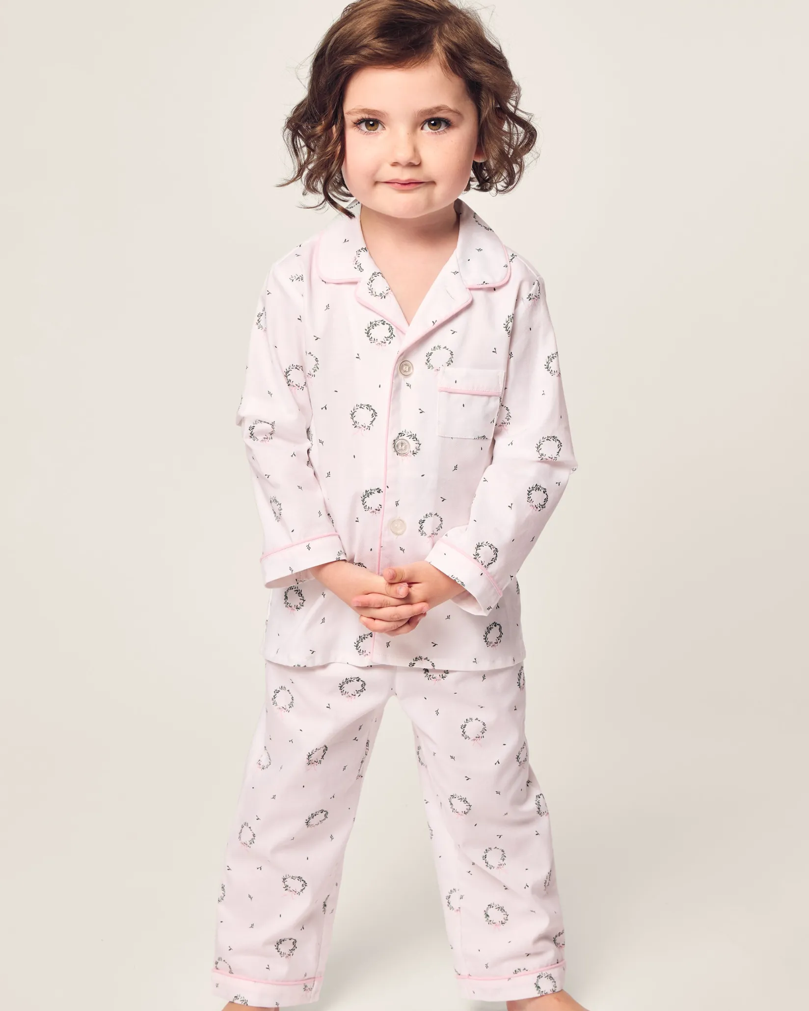 Kids Petite Plume Kid's Twill Pajama Set in Somerset Wreath