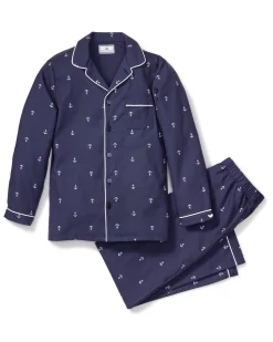 Kids Petite Plume Kid's Twill Pajama Set in Portsmouth Anchors