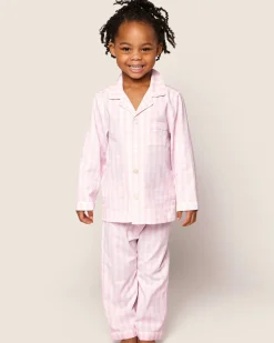 Kids Petite Plume Kid's Twill Pajama Set in Pink Gingham