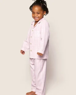 Kids Petite Plume Kid's Twill Pajama Set in Pink Gingham
