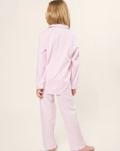 Kids Petite Plume Kid's Twill Pajama Set in Pink Gingham