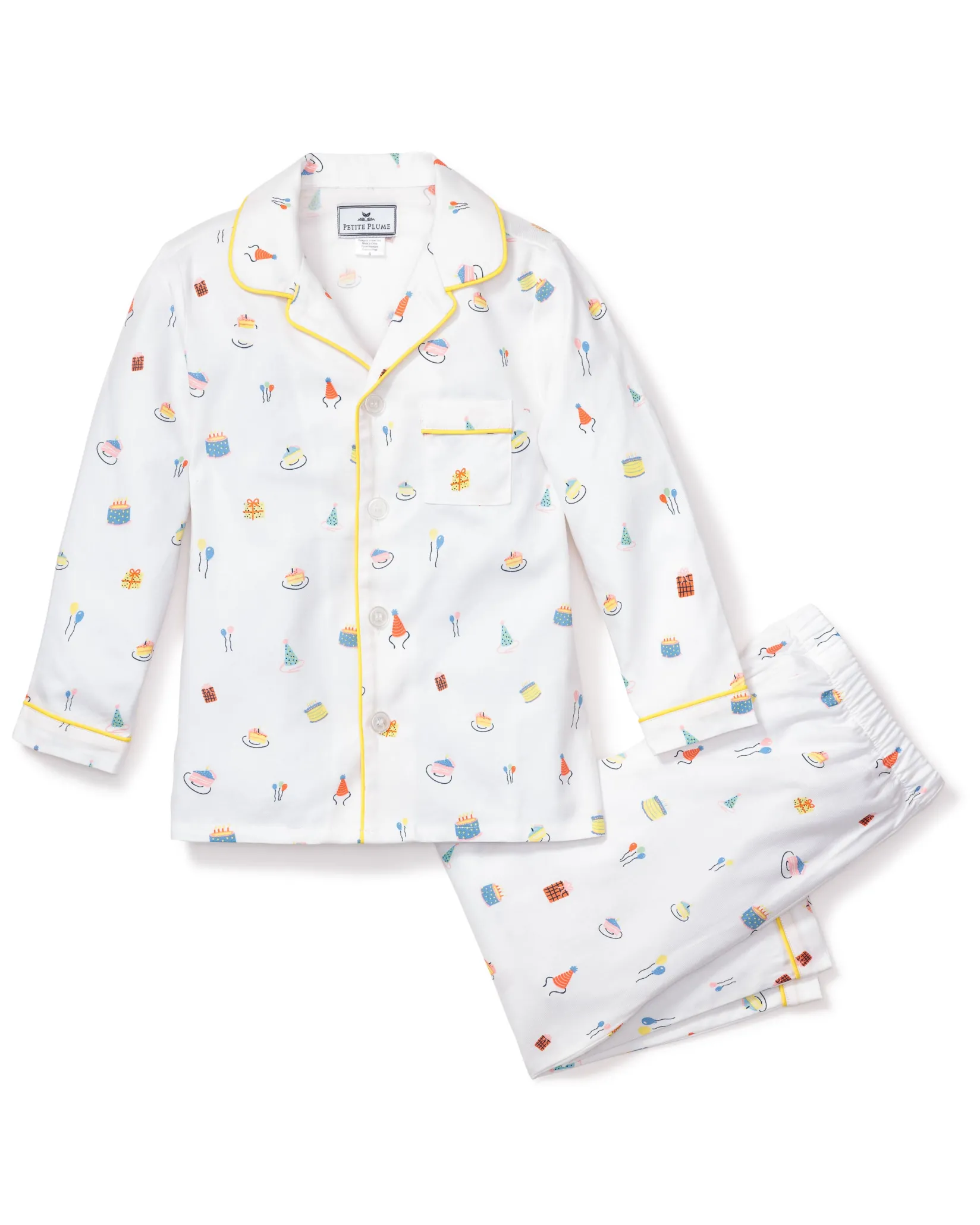 Kids Petite Plume Kid's Twill Pajama Set in Birthday Wishes