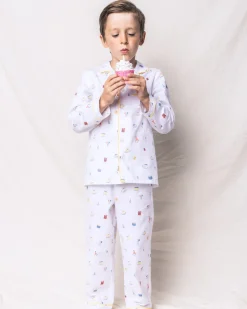 Kids Petite Plume Kid's Twill Pajama Set in Birthday Wishes