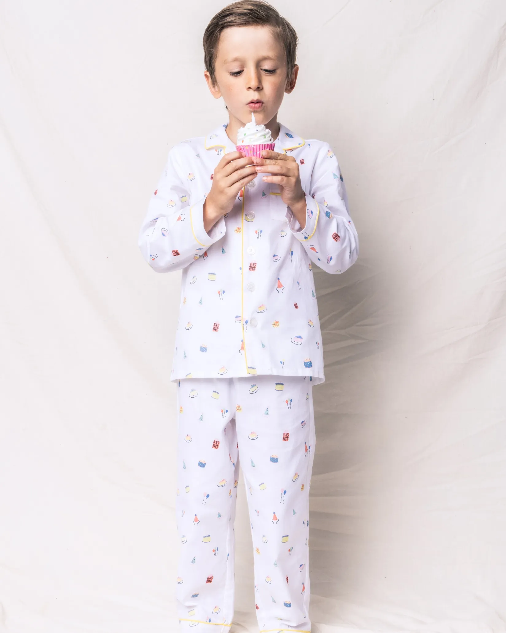 Kids Petite Plume Kid's Twill Pajama Set in Birthday Wishes