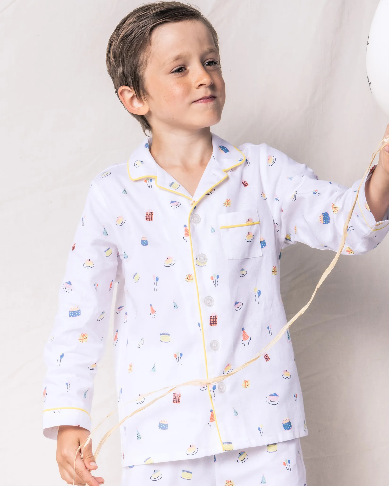 Kids Petite Plume Kid's Twill Pajama Set in Birthday Wishes