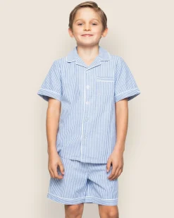 Kids Petite Plume Kid's Twill Pajama Short Set in