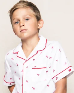 Kids Petite Plume Kid's Twill Pajama Short Set in