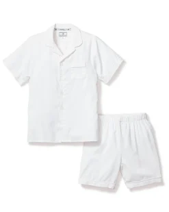 Kids Petite Plume Kid's Twill Pajama Short Set in Navy