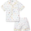 Kids Petite Plume Kid's Twill Pajama Short Set in Birthday Wishes