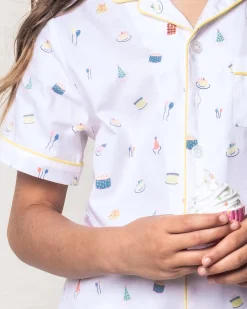 Kids Petite Plume Kid's Twill Pajama Short Set in Birthday Wishes