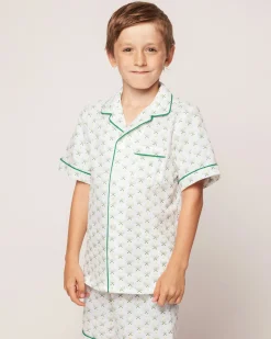 Kids Petite Plume Kid's Twill Pajama Short Set in