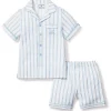 Kids Petite Plume Kid's Twill Periwinkle Stripe Short Set Hotel del Coronado x