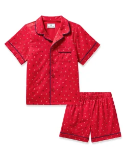 Kids Petite Plume Kid's Twill Short Set in Anchors Away
