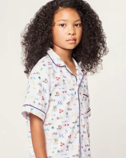 Kids Petite Plume Kid's Twill Short Set in Literary Lessons