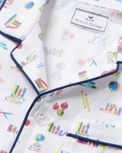 Kids Petite Plume Kid's Twill Short Set in Literary Lessons