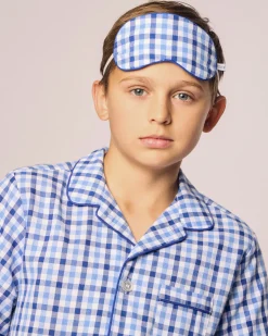 Kids Petite Plume Kid's Twill Short Set in Navy Gingham