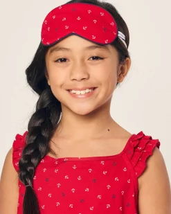 Kids Petite Plume Kid's Twill Sleep Mask in Anchors Away