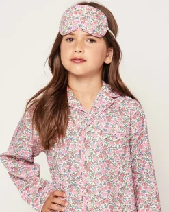 Kids Petite Plume Kid's Twill Sleep Mask in Bluehearts