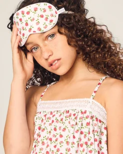Kids Petite Plume Kid's Twill Sleep Mask in Bluehearts