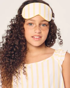 Kids Petite Plume Kid's Twill Sleep Mask in Sunny Stripe