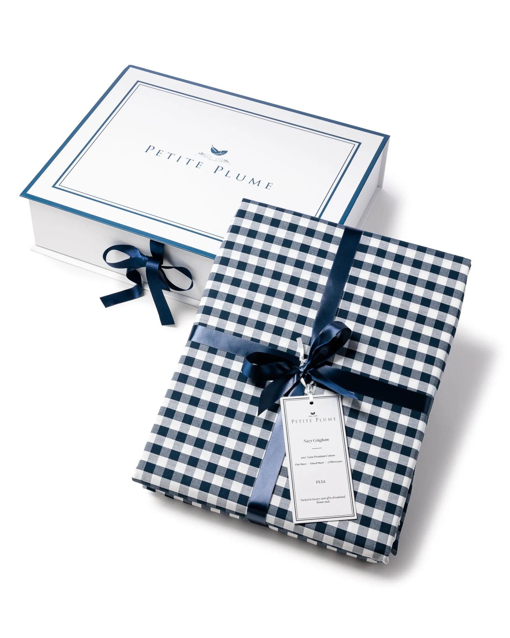 Petite Plume Luxe Premium Cotton Bed Sheets in Pink Gingham