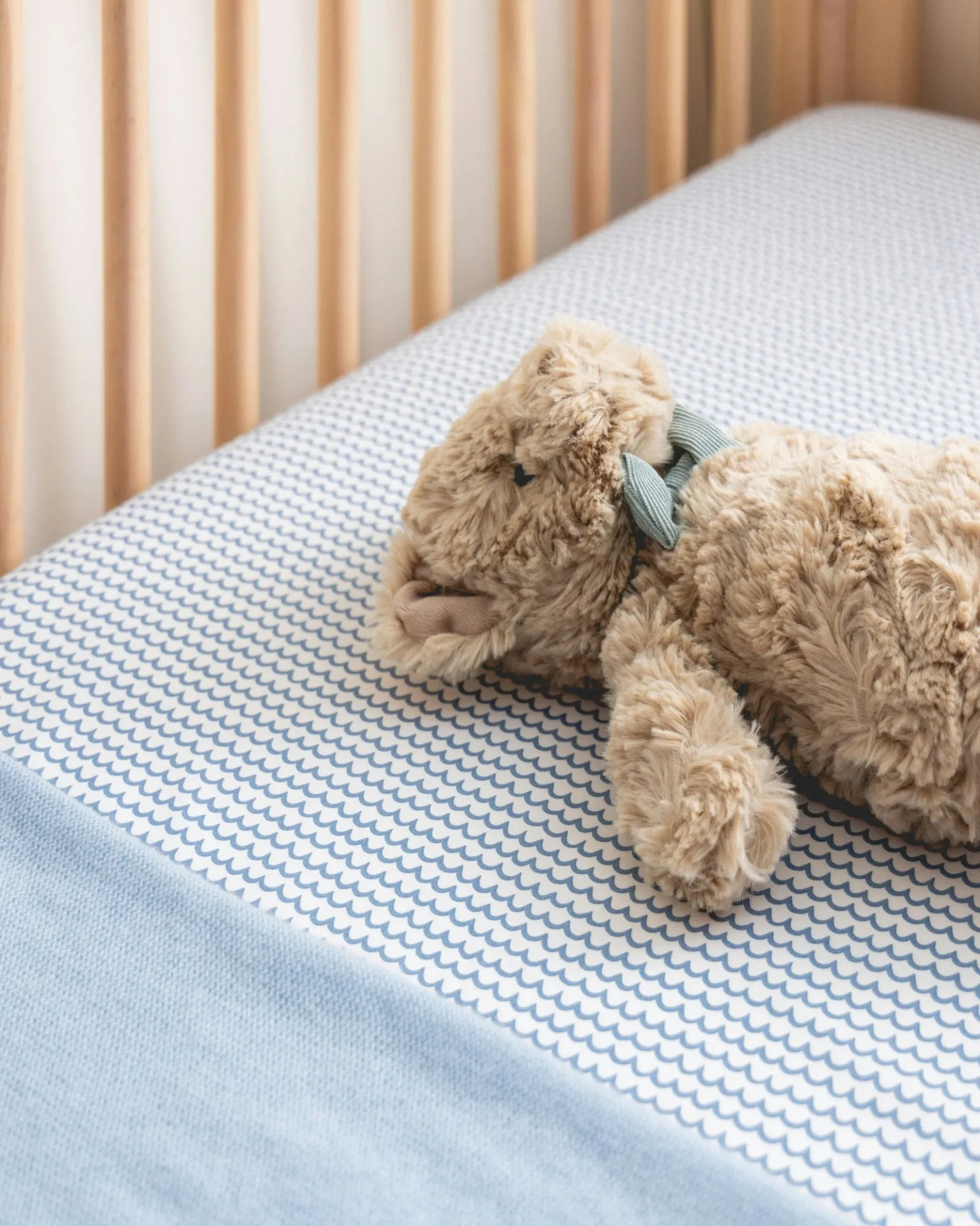 Petite Plume Luxe Premium Cotton Crib Sheet in La Mer