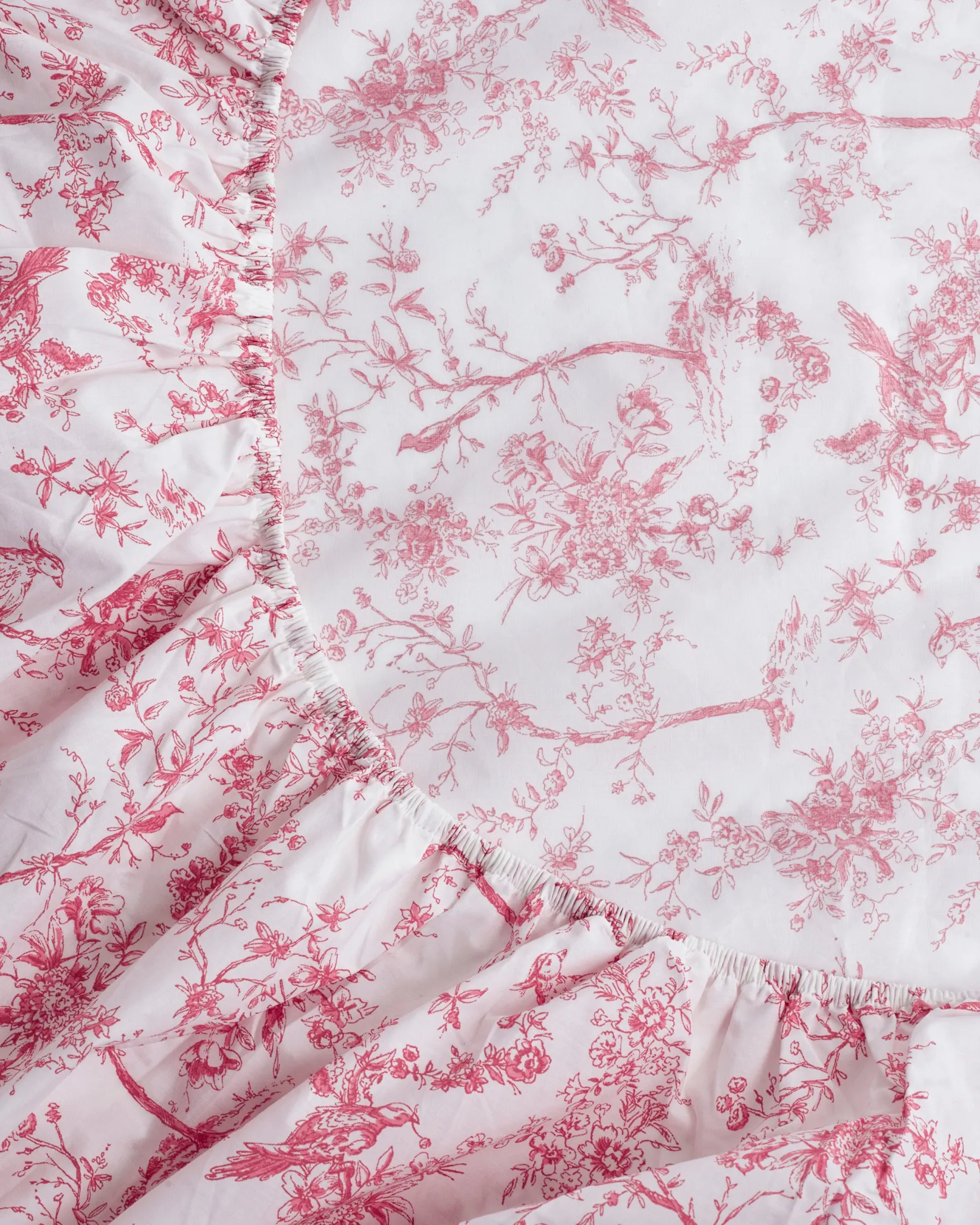 Petite Plume Luxe Premium Cotton Crib Sheet in Pink Timeless Toile