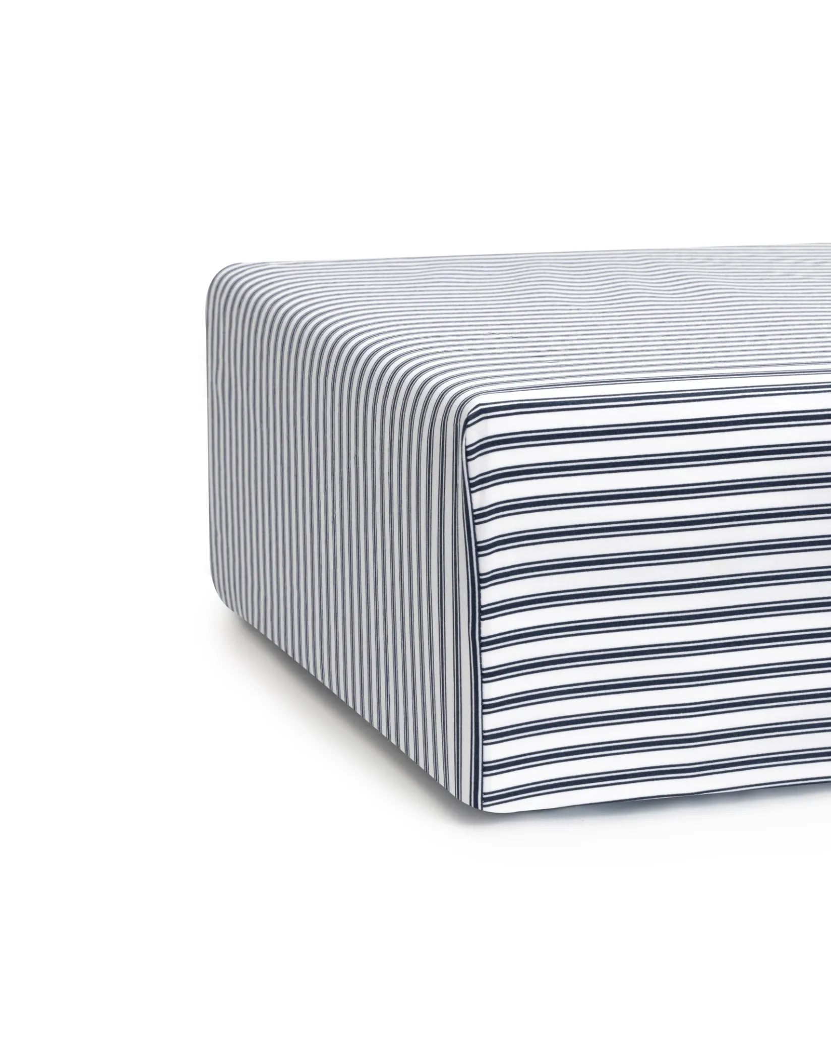Petite Plume Luxe Premium Cotton Crib Sheet in Navy French Ticking