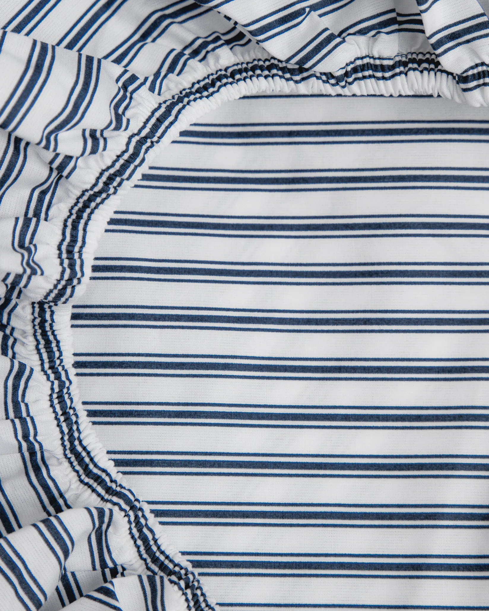 Petite Plume Luxe Premium Cotton Crib Sheet in Navy French Ticking