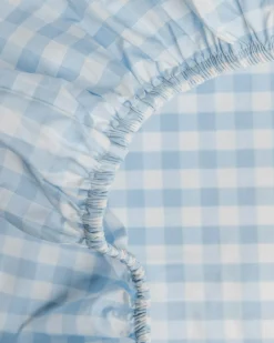 Petite Plume Luxe Premium Cotton Crib Sheet in Navy Gingham