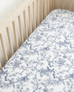 Petite Plume Luxe Premium Cotton Crib Sheet in Timeless Toile