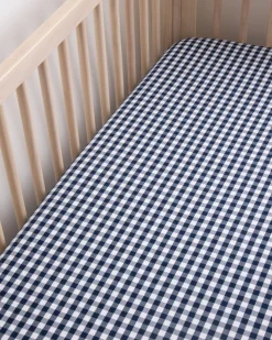 Petite Plume Luxe Premium Cotton Crib Sheet in Pink Gingham