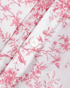 Petite Plume Luxe Premium Percale Duvet Set in Pink Timeless Toile
