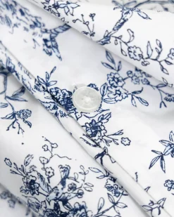 Petite Plume Luxe Premium Percale Duvet Set in Navy French Ticking