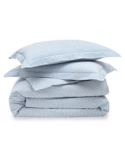 Petite Plume Luxe Premium Percale Duvet Set in La Mer Duvet