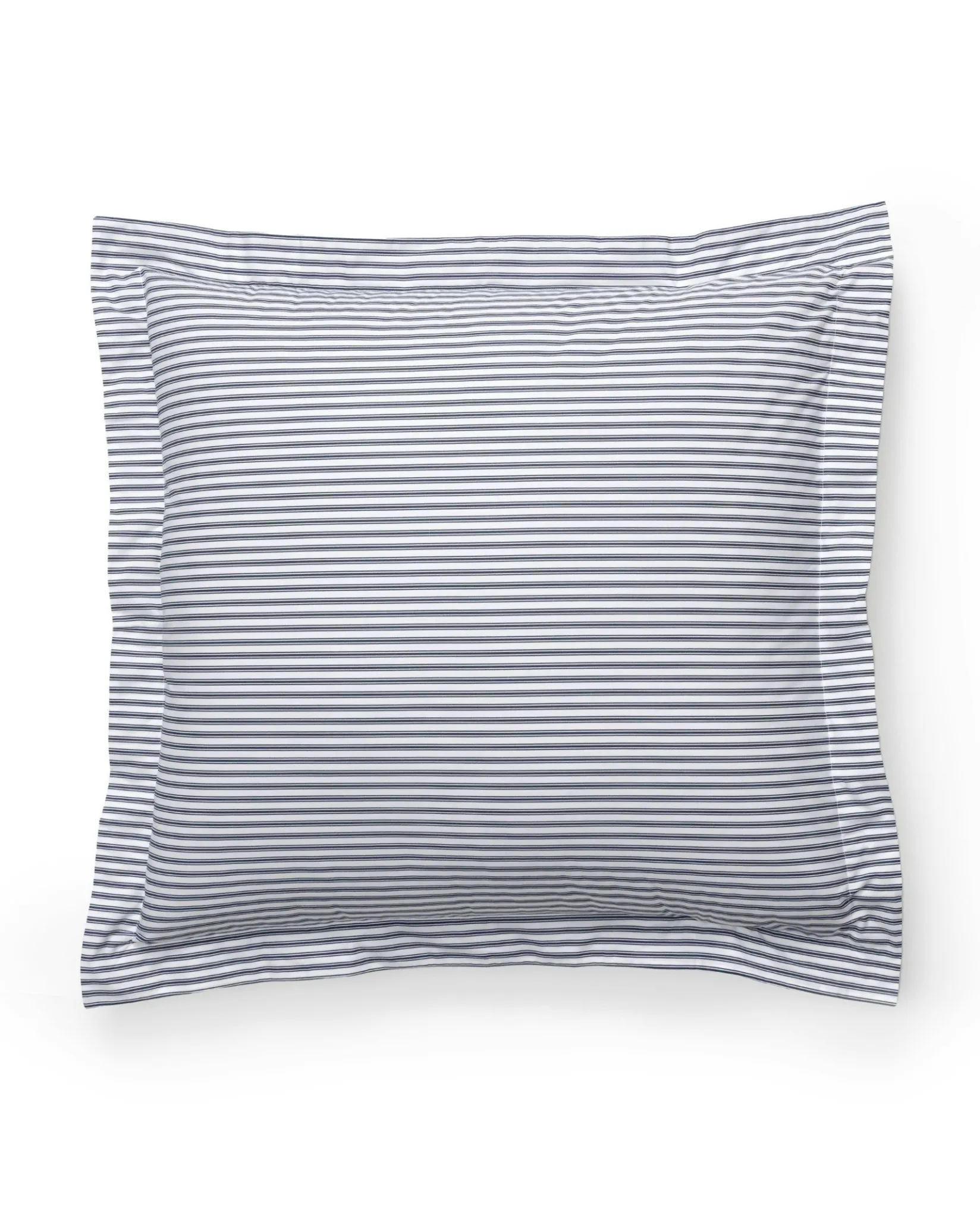 Petite Plume Luxe Premium Percale Euro Sham in Navy French Ticking